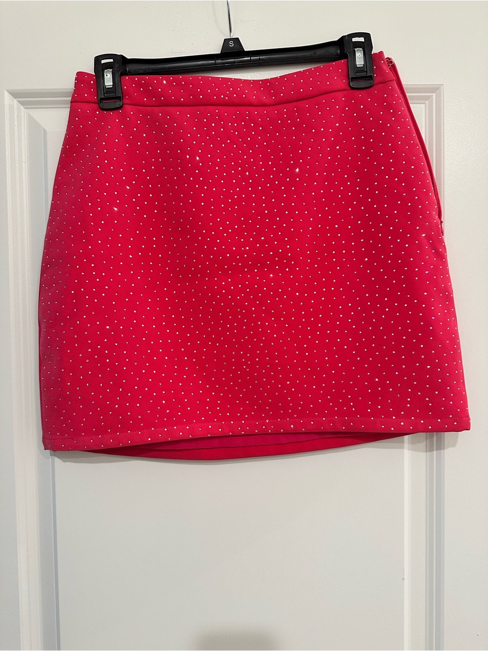 Main Strip Hot Pink Mini Skirt with Rhinestone Accents